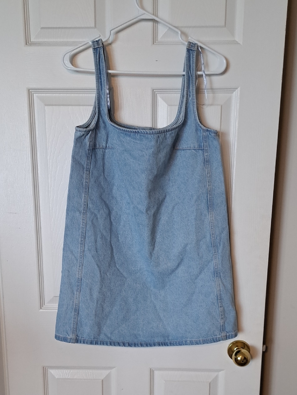 Zara Light Blue Denim Pinafore Dress